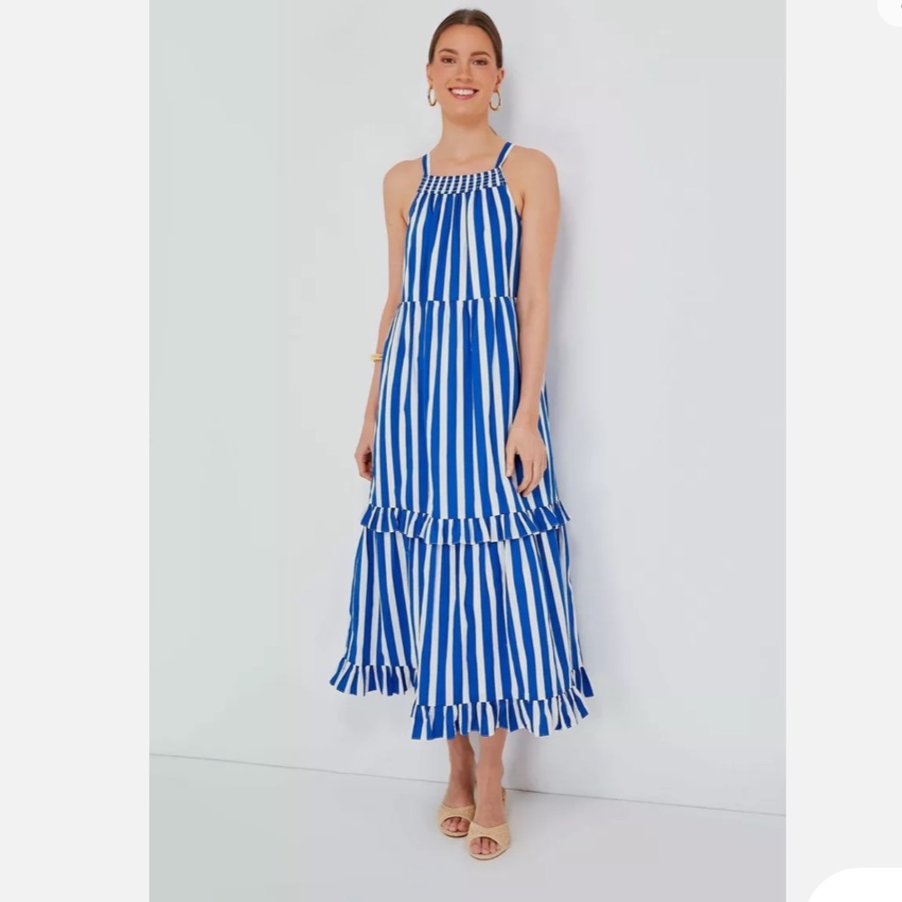 Tuckernuck Pomander Place Blue and White striped dress